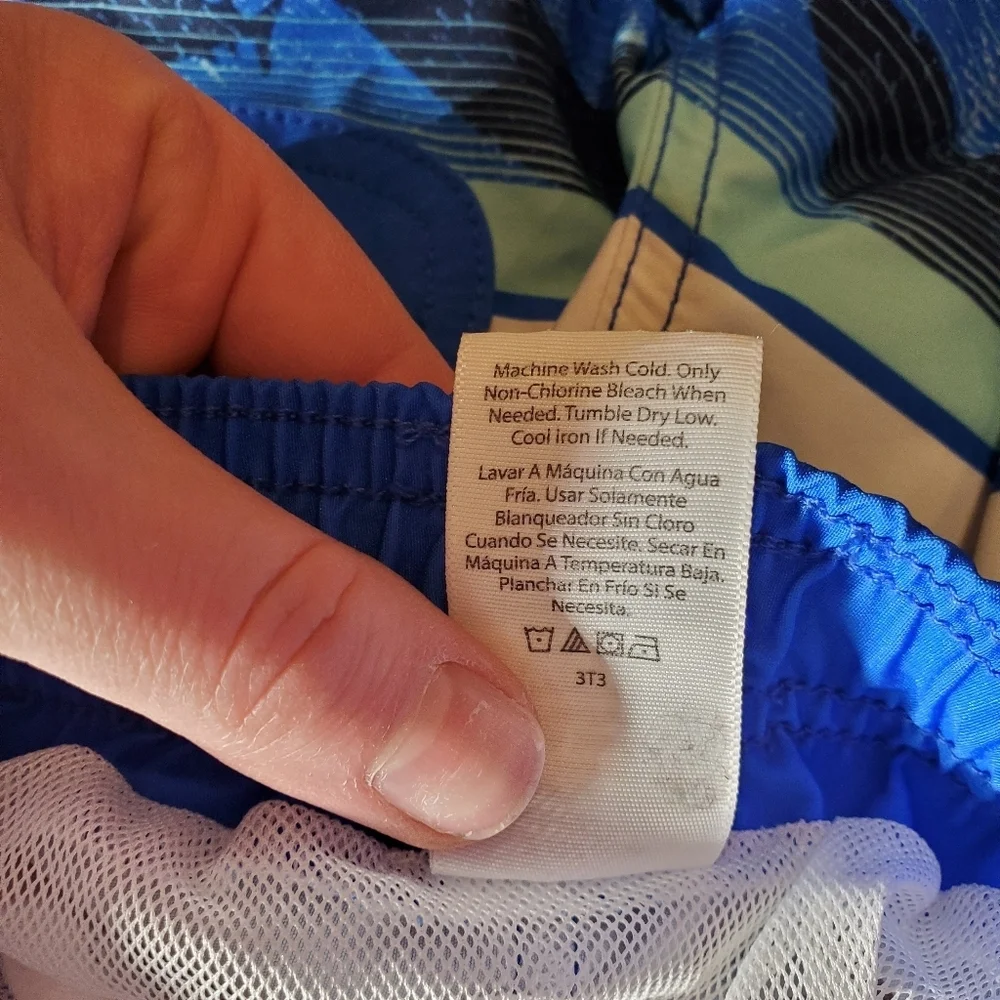 Wonder Nation Boys Swim Trunks with UPF 50+ Size XS (4-5) NWOT Blue Sharks